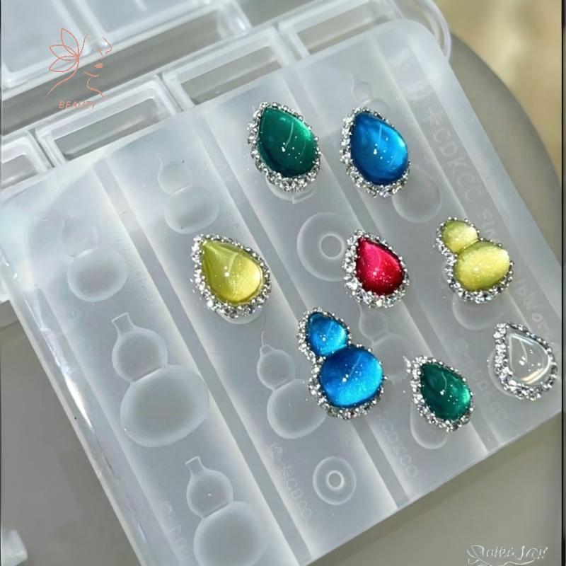 [maybeauty] แม่พิมพ์เล็บซิลิโคน Non-Sti เหมาะสําหรับ Gourd Teardrop เล็บ Charms บ้าน DIY ตกแต่งเล็บเครื่องมือ {TH}