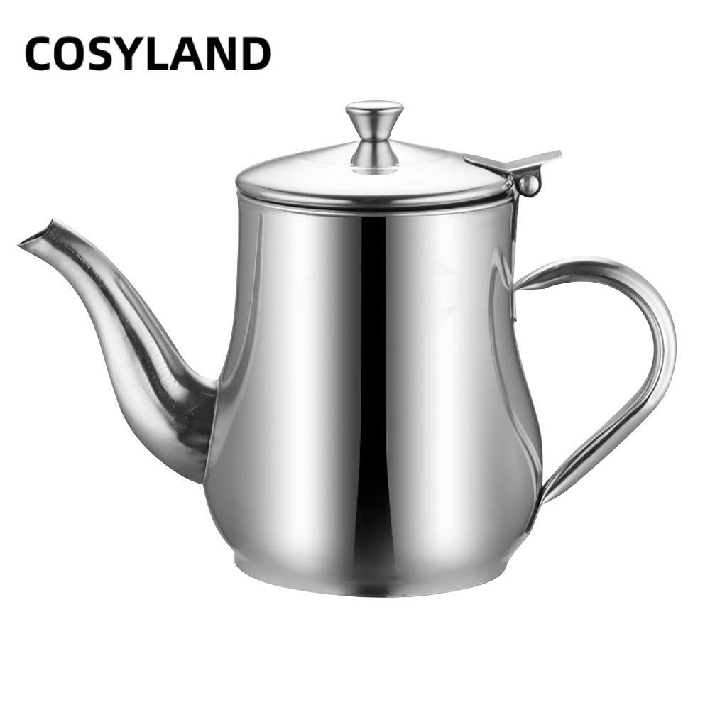 ขวดจ่ายน้ํามัน COSYLAND, 201 สแตนเลส 13oz/18oz/24oz เครื่องจ่ายน้ํามันมะกอก, ตู้ซอสถั่วเหลืองสมัยใหม