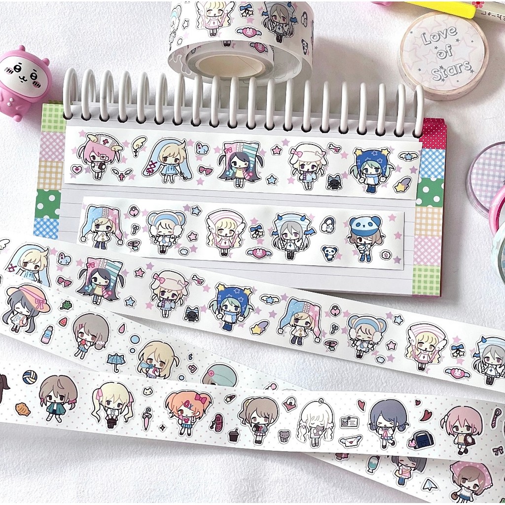 Milk Cap Shop-Phase 8 Original Cute Style Tape diy Back Card Goo Card Handbook Sticker-Little People