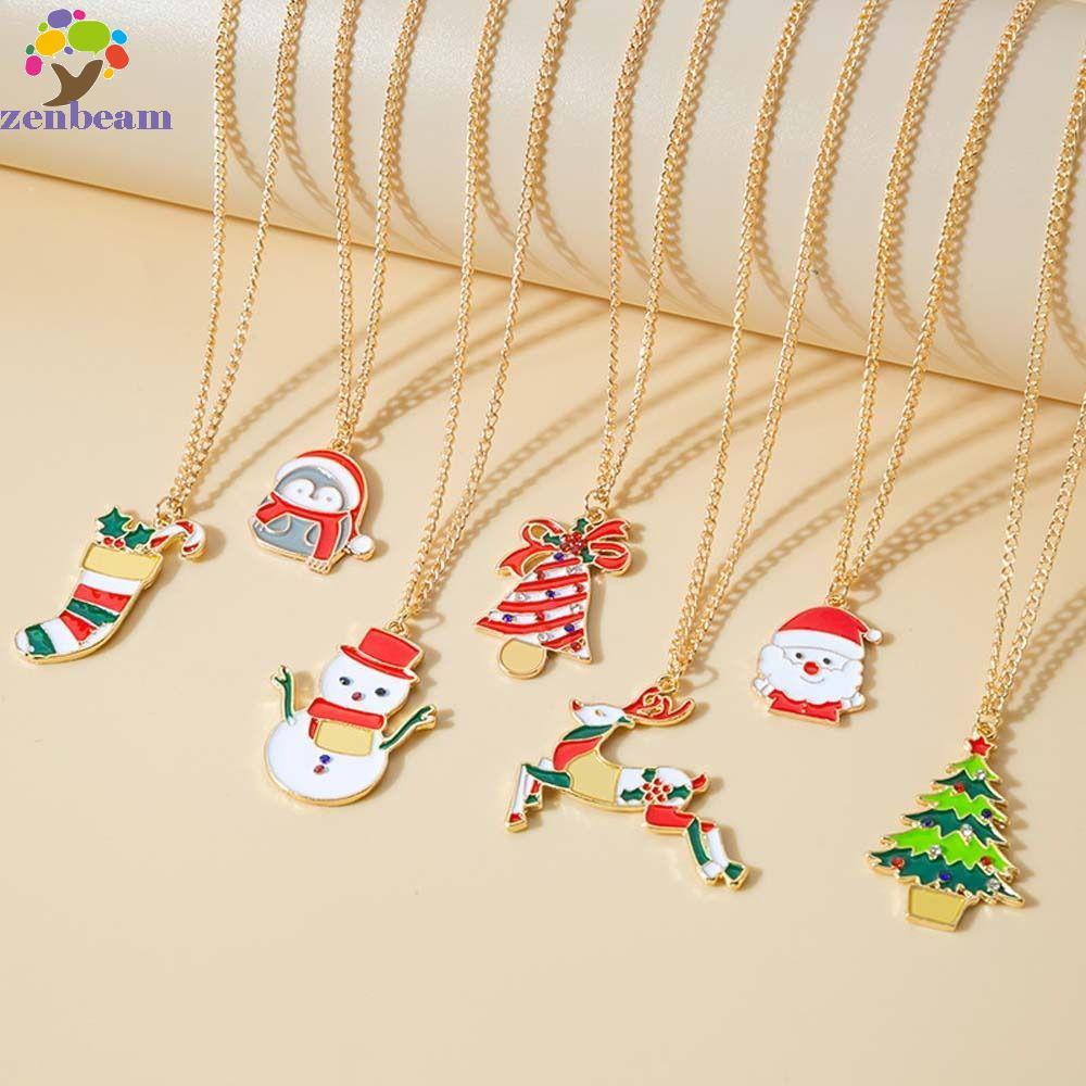 ZENBEAM Snowman Choker แฟชั่นเครื่องประดับคริสต์มาส Elk Merry Christmas Clavicle สร้อยคอ