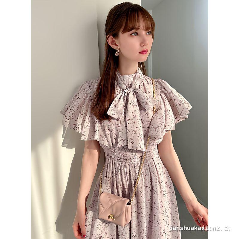 ตอนนี้ * Huatangjia ญี่ปุ่นที่กําหนดเอง GRL Sweet Super Fairy Clear Tie ดอกไม้โบว์ Lace-Up Dress tt0