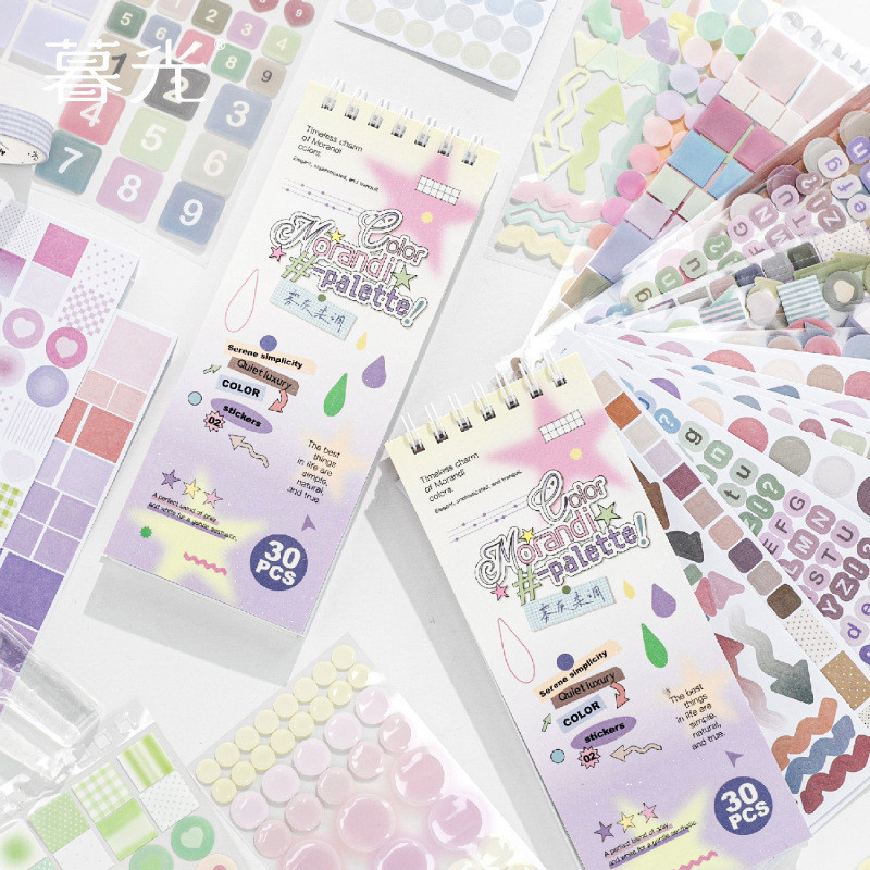 Twilight Palette Note Series Sticker Book Mark Raindrop Arrow Icon Color Geometric Sticker Book 4 ปร