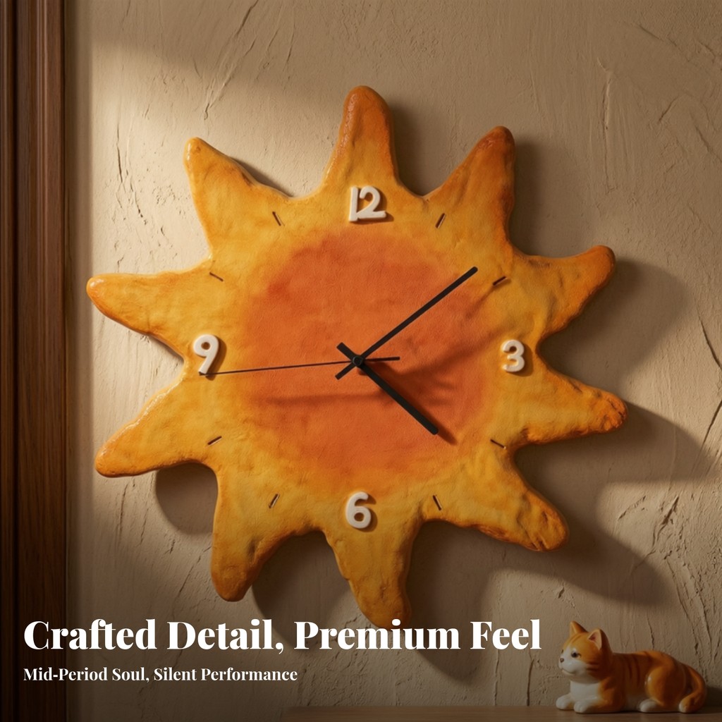 Radial Wall Clock แบตเตอรี่ดําเนินการ Radial Clock อ่านสีสันสดใสสําหรับห้องนั่งเล่น Cafe