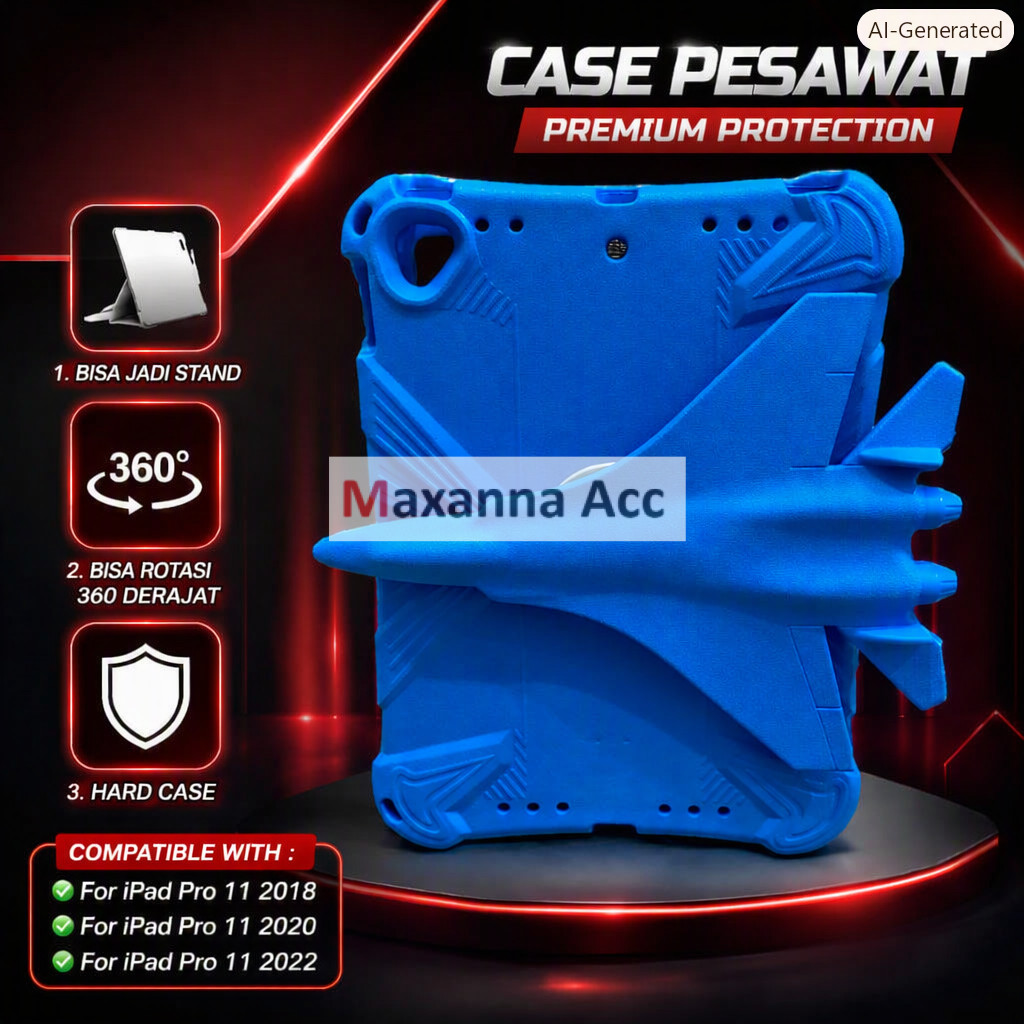 [MAXNA] เคสซิลิโคนหมุนได้ 4D Airplane 360 + ขาตั้งสําหรับ iPad Gen 9, iPad 7 / 8 / 9 (10.2)