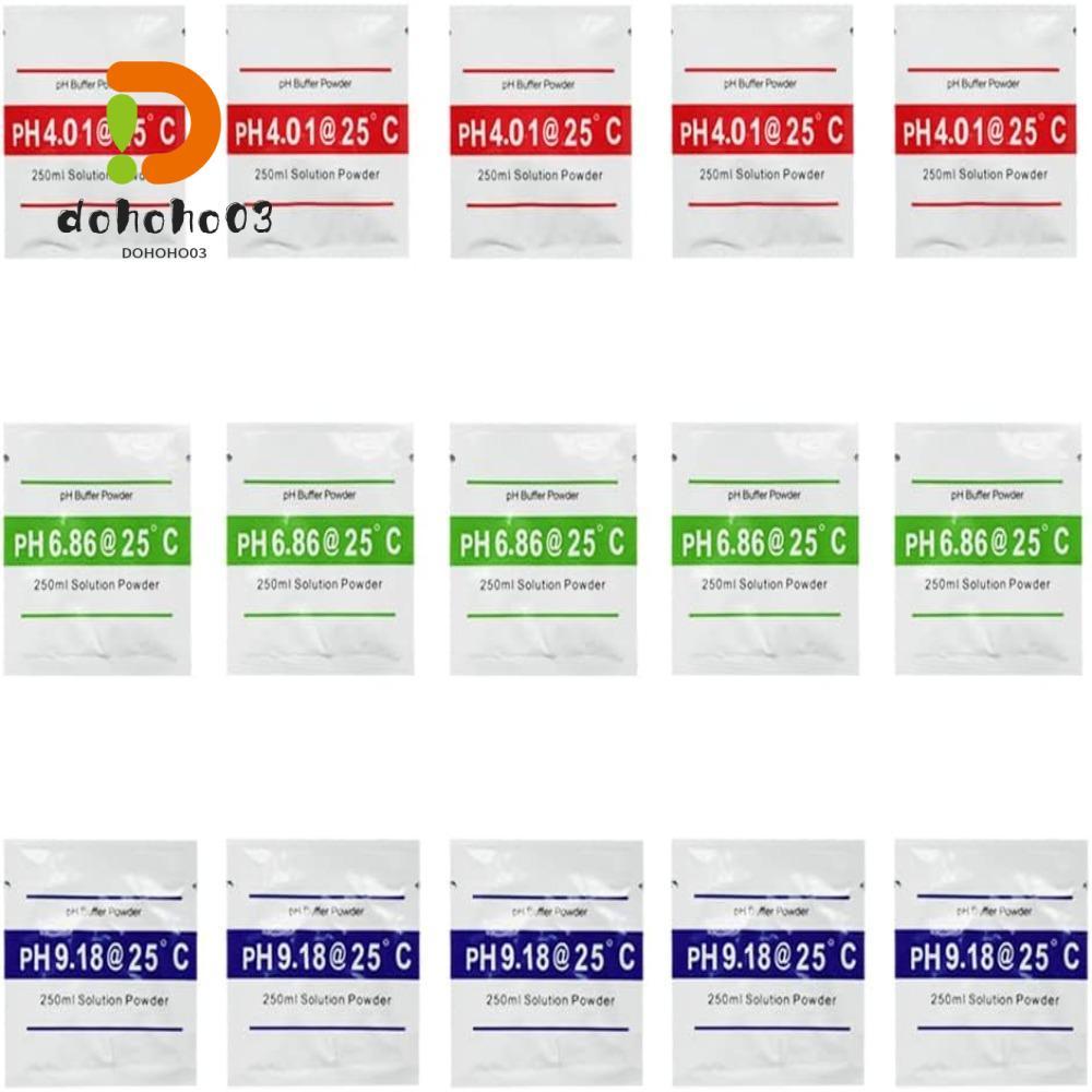 DOHOHPH 15 ชิ้น PH Meter Calibration Solution Powder, PH 6.86 PH 4.01 PH Buffer Solution Powder, จุด