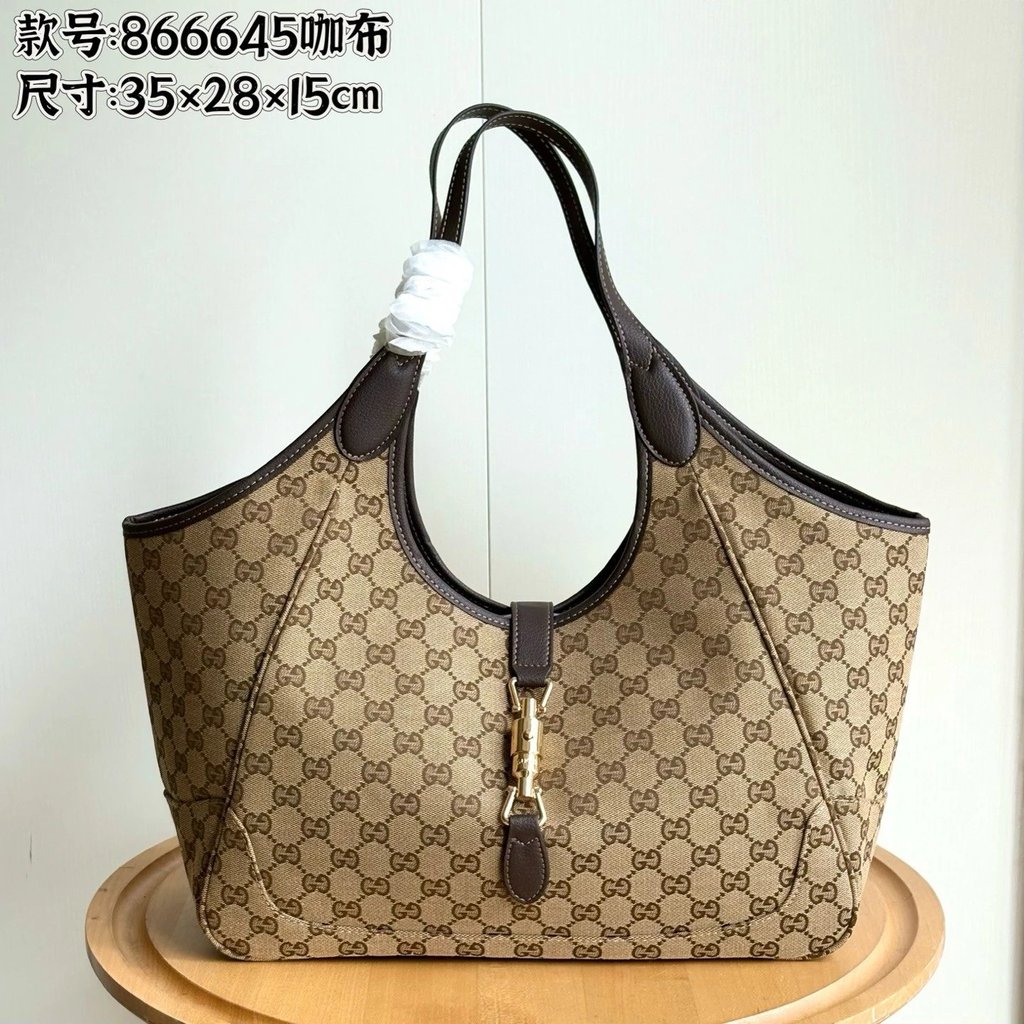 1: 1 AAA 丨 GG สุภาพสตรีสไตล์ใหม่ Mercato Tote Bag กระเป๋าถือไหล่รักแร้กระเป๋ากระเป๋าช้อปปิ้งกระเป๋าเ