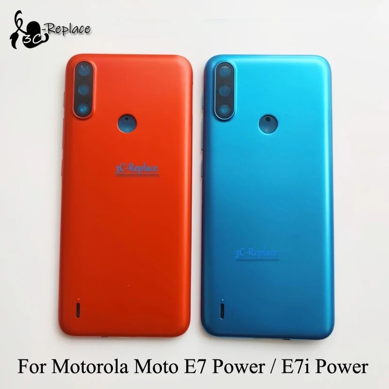 สําหรับ Motorola Moto E7 Power XT2097 / E7i Power XT2097-12 XT2097-13 ฝาหลังแบตเตอรี่ประตูกรณีฝาครอบ