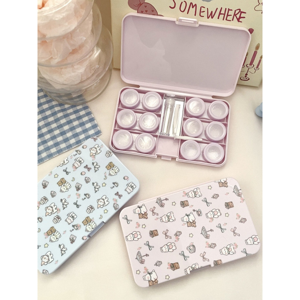 ดอกไม้ลูกสุนัขคอนแทคเลนส์ Multi ชุดสีคอนแทคเลนส์กล่องเก็บ Companion Care Cassette สวมใส่ Toolsenran1