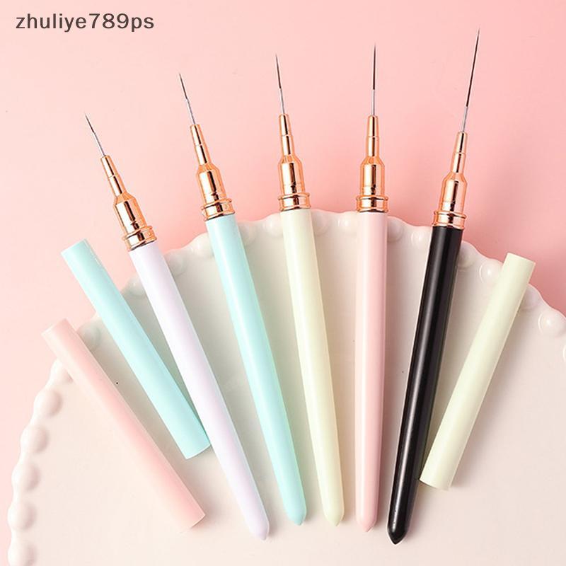 Zhuliye789ps] 5pcs Nail Art ชุดปากกาแปรงชุด Elongated Lines Striping Drawing UV เจลภาพวาดเล็บออกแบบปากกา Professional เล็บเครื่องมือใหม่