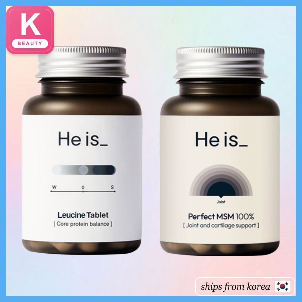 [he is_] Leucine Tablet & Perfect MSM 100%, 2 ชิ้น / เม็ด Leucine เกาหลี / การฟื้นฟูกล้ามเนื้อโดย cr