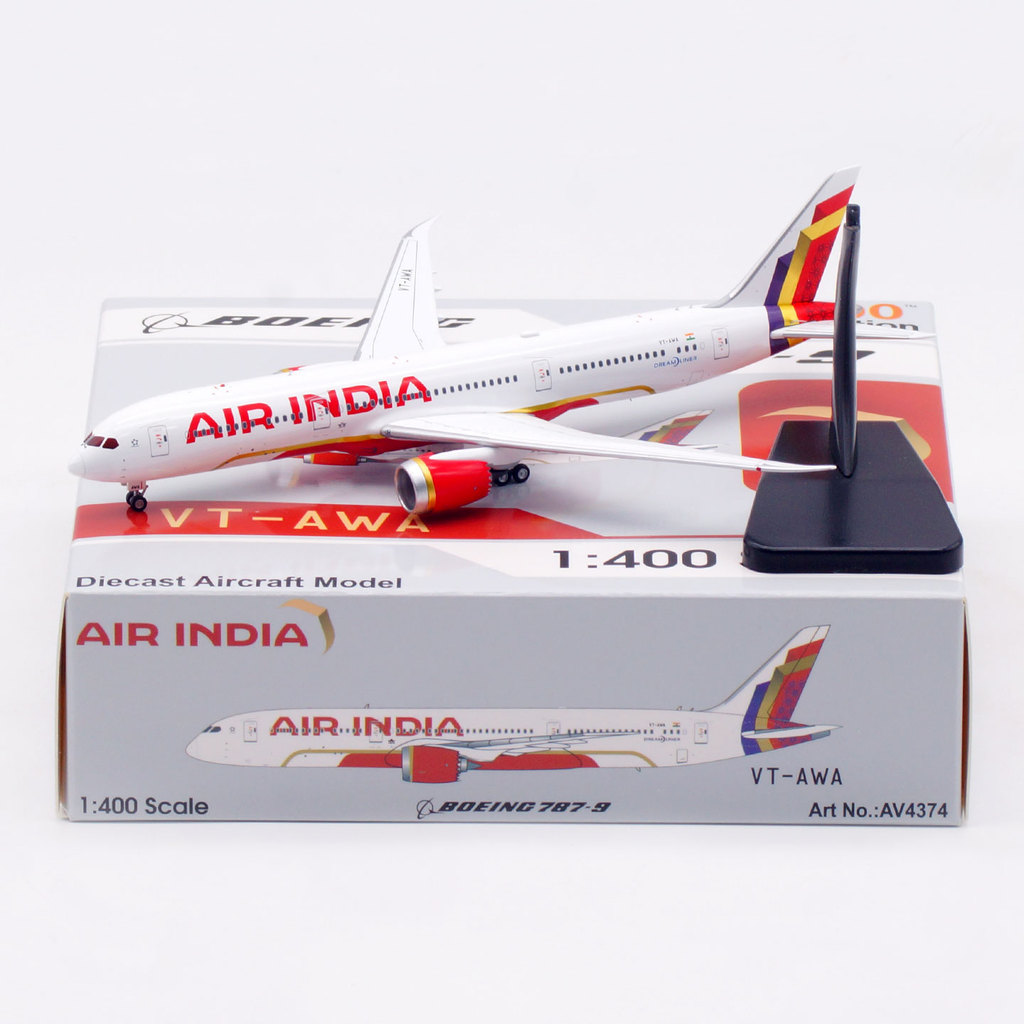 AViation 1/400 Indian Airlines B787-9 Alloy Airliner รุ่น VT-AWA