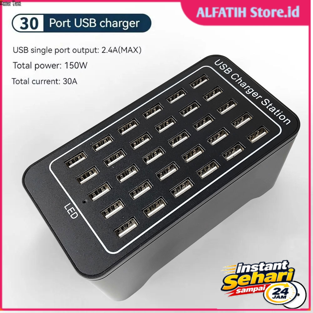 Kisamaa Desktop Charger USB Type A Charger Hub 30 Port 150W - YFY-A75 - 7CUA2DBK