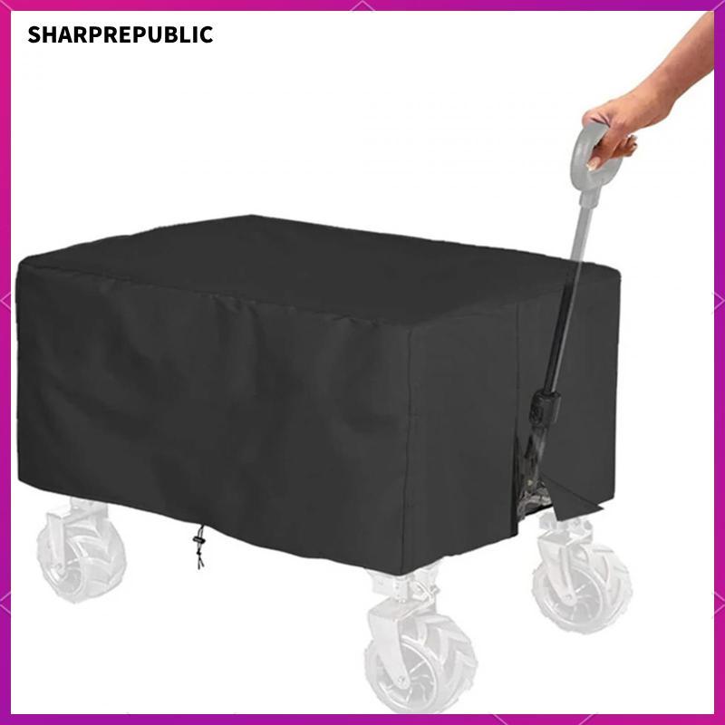 [Sharprepublic] Utility Wagon Cart Cover, Water Resistance Garden Wagon Cover for Folding Trolley Ca