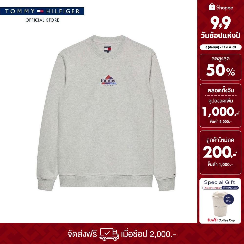 [ลดเพิ่ม 15% โค้ด 15ST19999] Tommy Jeans เสื้อสเวตเชิ๊ต ผู้ชาย รุ่น DM0DM22418 P08 - สีเทา ทรง Regular