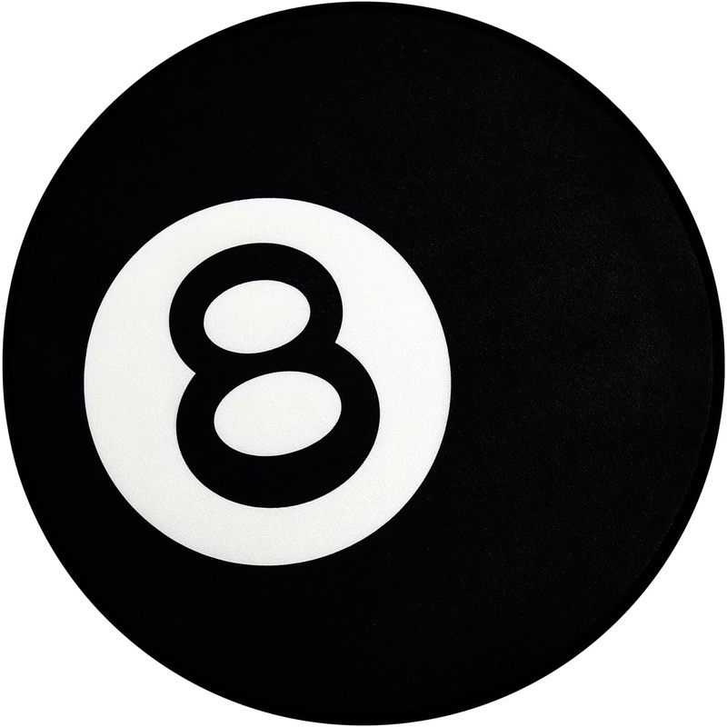 Ophanie 8 Ball Rug-24 นิ้วสีขาว &Amp; สีดํารอบวงกลมพรมพื้นที่,ตกแต่งห้องสําหรับชาย,ปุยฝอยห้องนอนแปดพ