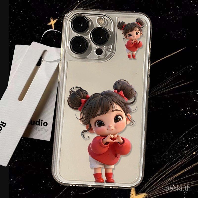 เคสป้องกันโทรศัพท์มือถือ กันกระแทก เรียบง่าย ขายน่ารัก Heart-to-Heart Girls เหมาะสําหรับ iPhone 16 1