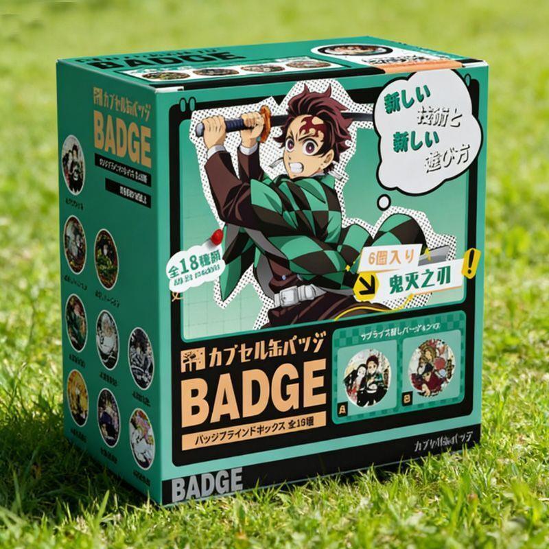 ระเบิดที่สาม Gumai 6 ชิ้น Bar Hawkey Demon Slayer Brother Bar Hawkey White Deer Angel Fan Badge หุบเ
