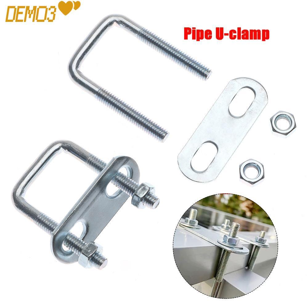 [DEMO3] 2 ชุดท่อ U-Clamp, แคลมป์สี่เหลี่ยมเหล็กสกรู, M6 พร้อม Baffle มุมขวา U-bolt Squa Bolt