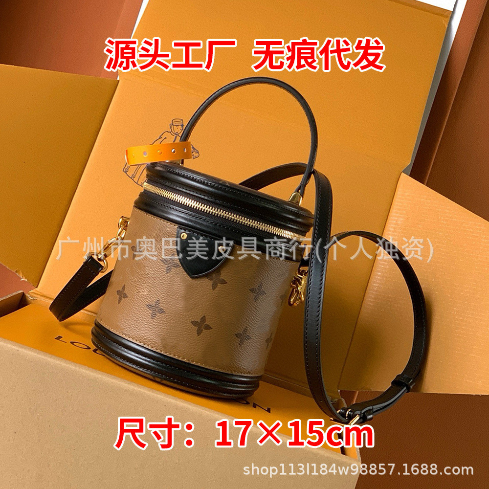 N3YB กระเป๋าหญิงหนังแท้คลาสสิก Presbyopic กระเป๋าหญิง Fortune Bucket All-Match Cross-Body S