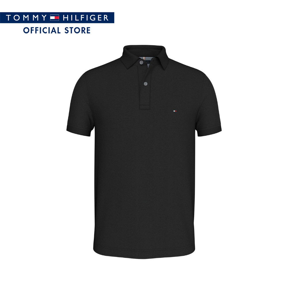 Tommy Hilfiger เสื้อโปโลผู้ชาย รุ่น MW0MW26882 BDS - สีดำ