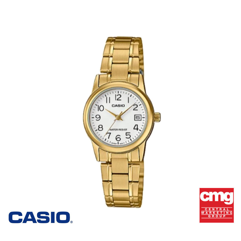 CASIO นาฬิกาข้อมือ CASIO รุ่น LTP-V002G-7B2UDF วัสดุสเตนเลสสตีล สีขาว