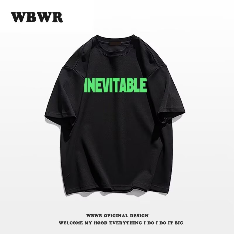 2025Fashion Brand T-Shirt T Hong Kong Style Shirt Top2025Men's Korean Style23Short Sleeve Half Sleev