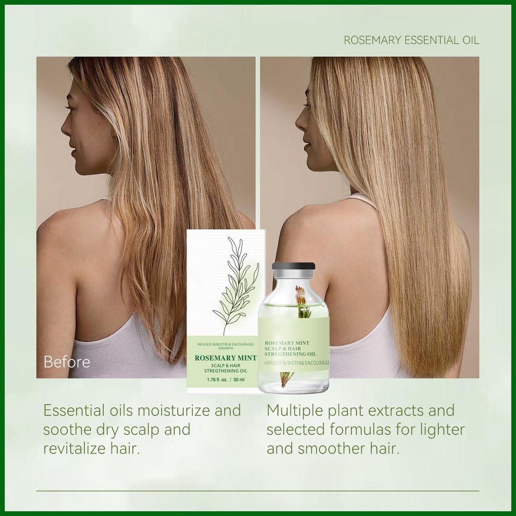 Rosemary Scalp Oil 50ml Hair Rosemary Oil for Scalp Cleansing Hair Nourishing Oil น้ํามันนวดหนังศีรษ