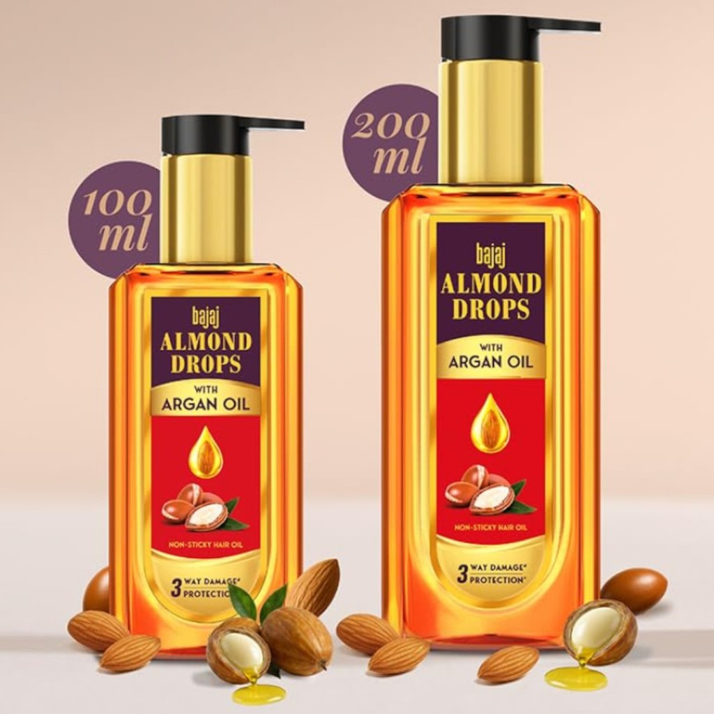 Bajaj Almond Drops Hair Oil With Almond and Argan Oil 100ml/200ml.