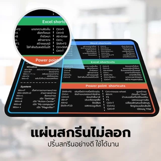 Buddytech แผ่นรองเม้าส์คีย์ลัด มีแผ่นยางกันลื่น เพิ่มประโยชน์ในการใช้งาน