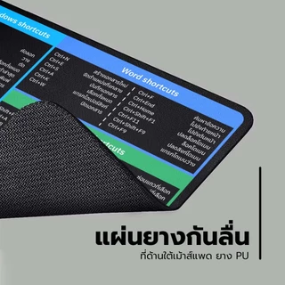 (COD) Buddytech แผ่นรองเม้าส์คีย์ลัด มีแผ่นยางกันลื่น แผ่นรองเมาส์ Mouse pad