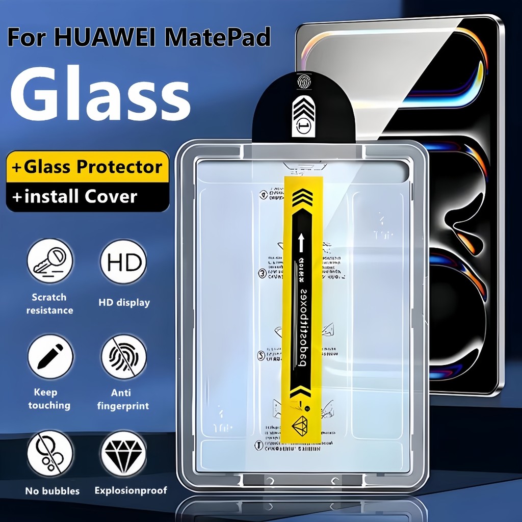 ฟิล์มกระจก พร้อมบล็อคติดตั้งHuawei MatePad 11.5 2023-2025 MatePad Air11.5 Honor 9 12.1 Honor 10 12.1
