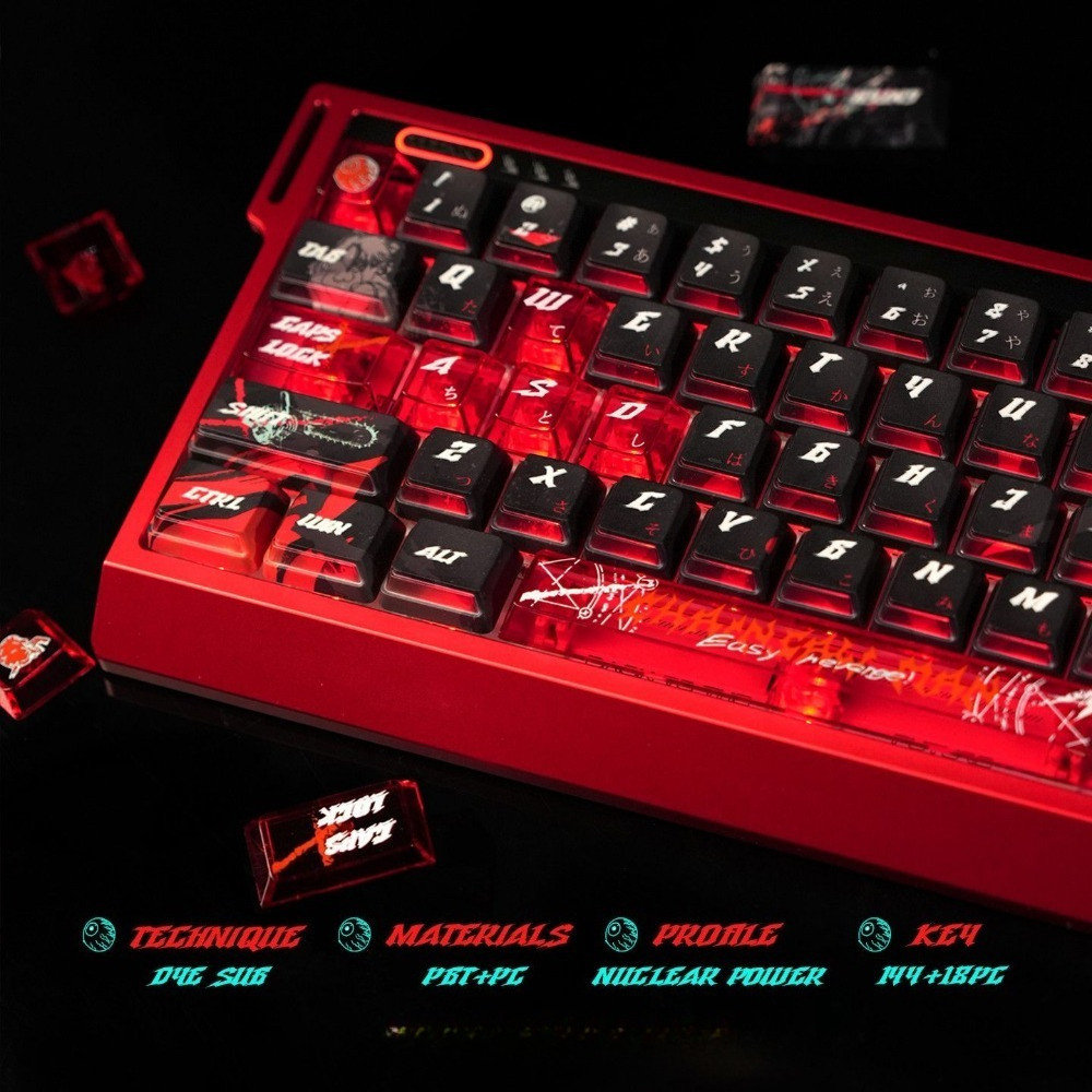 Chainsaw Man Keycaps 130 คีย์ PBT PC Cherry Profile Dye Sublimation Mechanical Keycaps ด้านข้าง Ligh