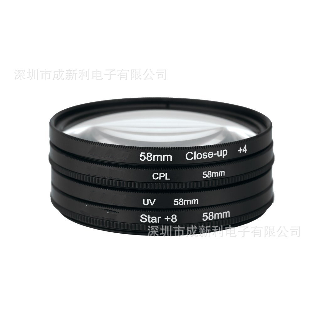 40.5/52/58/62/67/72/77 มม. UV+CPL+STAR8+C-up 4 Times Set