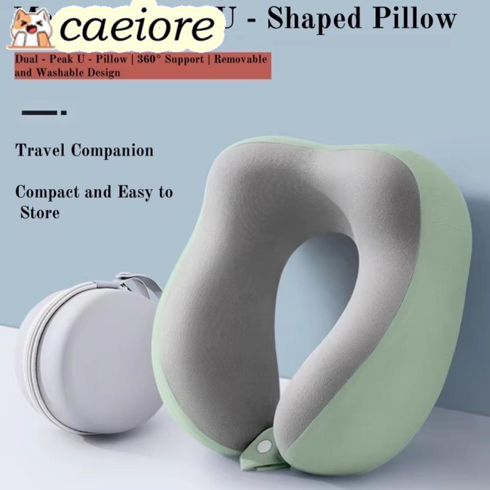 CAEIORE หมอนรองคอรูปตัว U รีบาวด์ช้า|ปกหมอนรองคอสําหรับเดินทาง,กระเป๋าใส่วัสดุนุ่มสบายรวมแบบพกพาออกแบบหมอนเมมโมรี่โฟมบ้านผ่อนคลาย