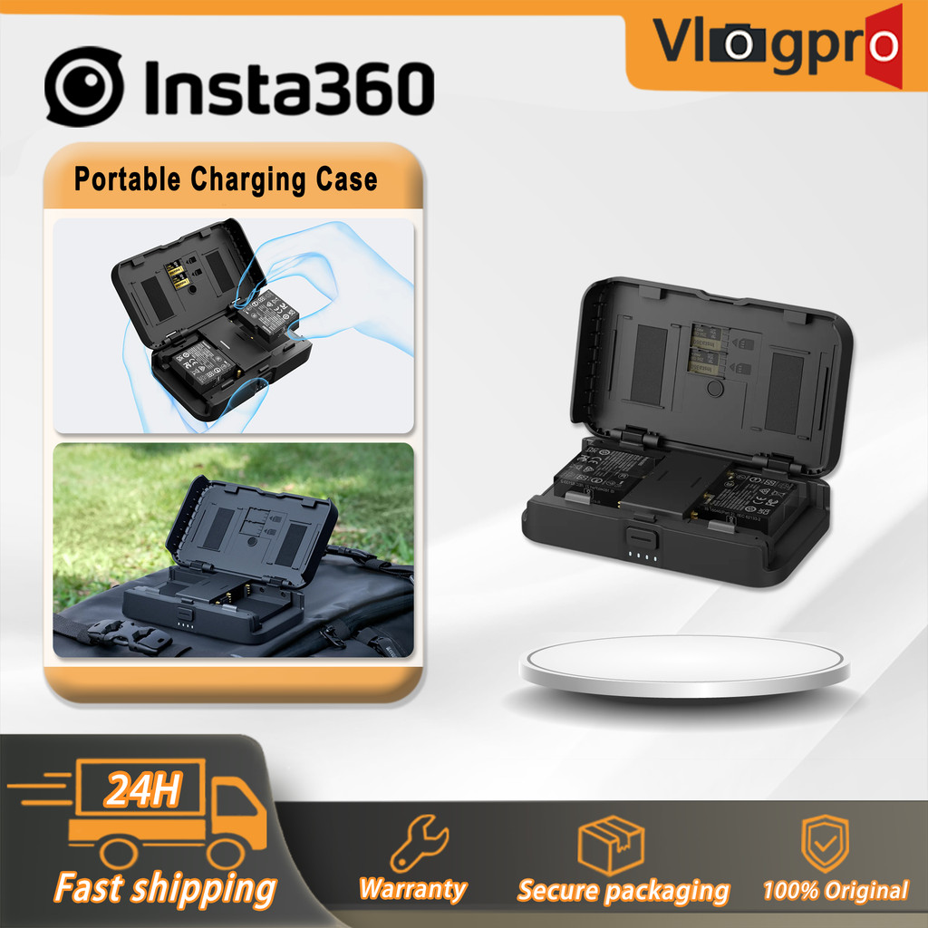 Insta360 เคสชาร์จแบบพกพาสําหรับ Insta360 X4/X3/ACE/ACE Pro/Ace Pro 2