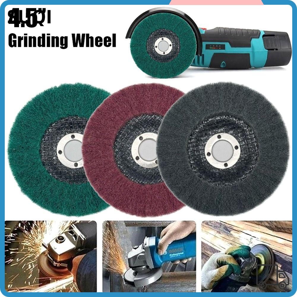 SUQI Flap Polishing Wheel, 4.5" 115mm Scouring Pad Non-Woven Grinding Wheel, Nylon Fiber Flat Flap G