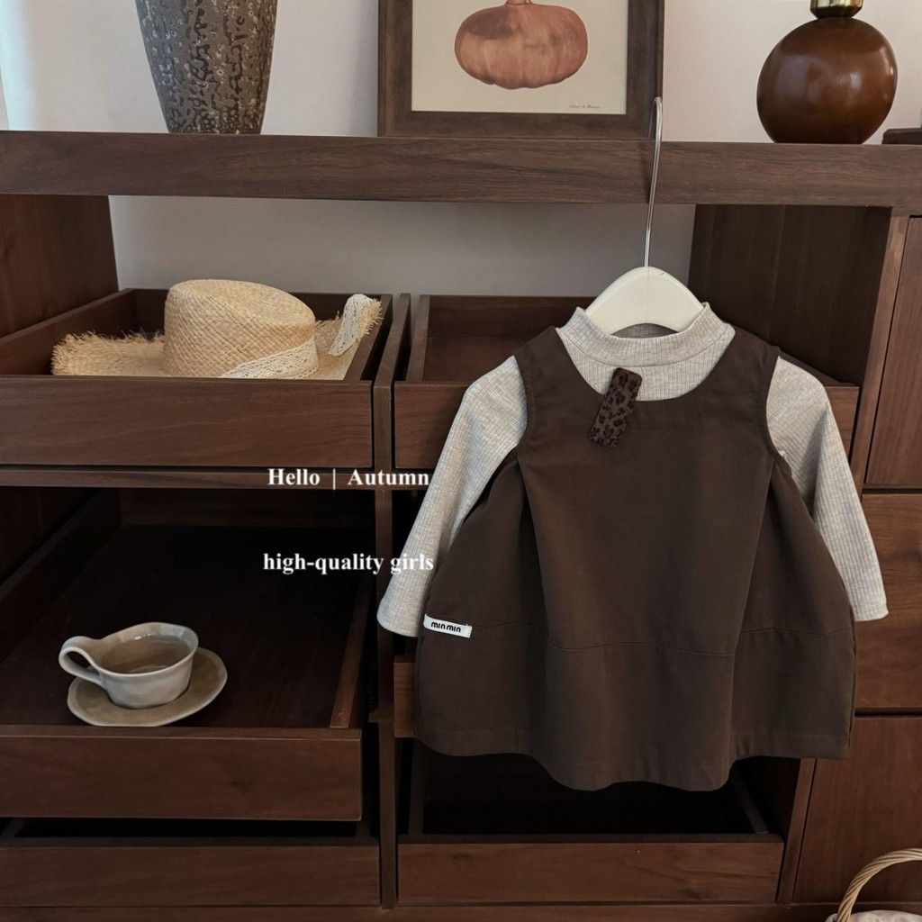 ฤดูใบไม้ร่วงฤดูหนาวชุดแขนยาวคอเต่าเสื้อวินเทจ เสื้อชั้นในสตรี ชุดสําหรับสาว1-8ปี สะระแหน่ กวางโจว-GS