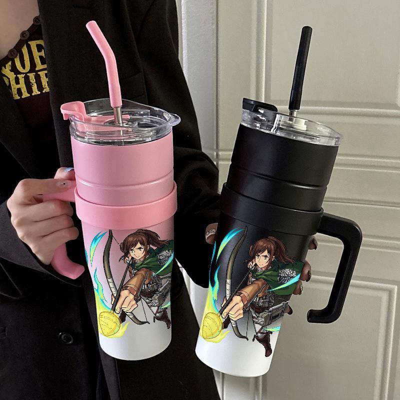 TERMOS Tumbler Aesthetic Attack On Titan Sasha Braus ขวดดื่มสแตนเลส Tumblr Viral CUP 1200 ML Thermos