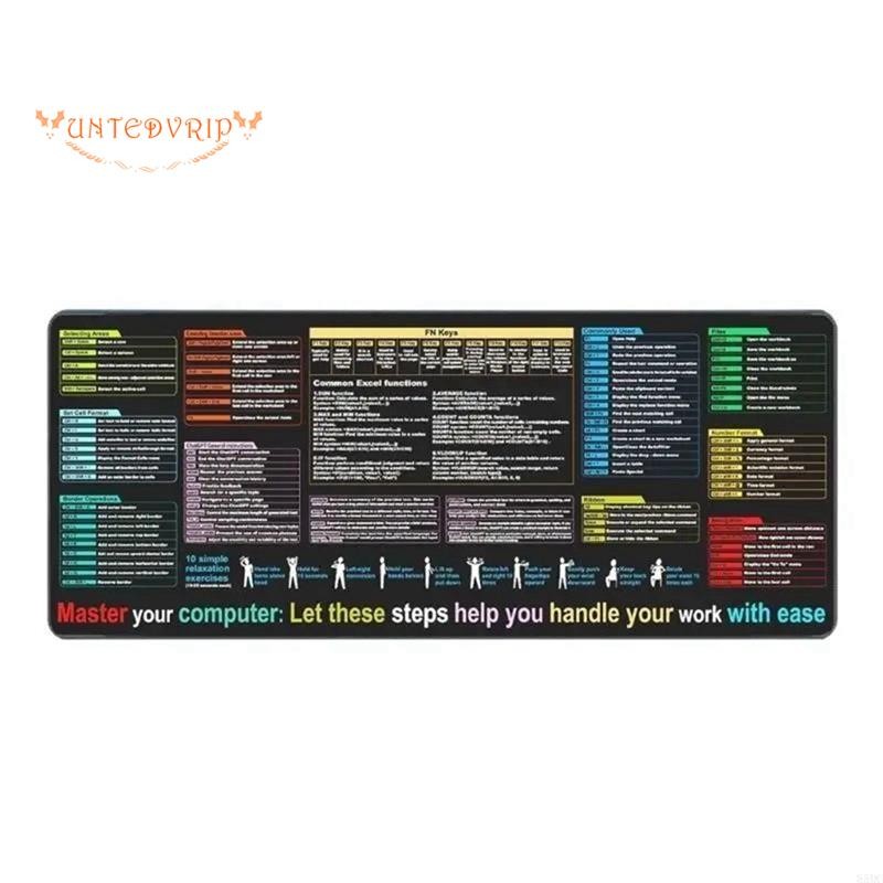 [Quick U]แผ่นรองเมาส์ลัดภาษาอังกฤษสําหรับโปรแกรมพร้อมตัวแก้ไขข้อความ Excel, แผ่นกันลื่น, 30x80x0.3CM