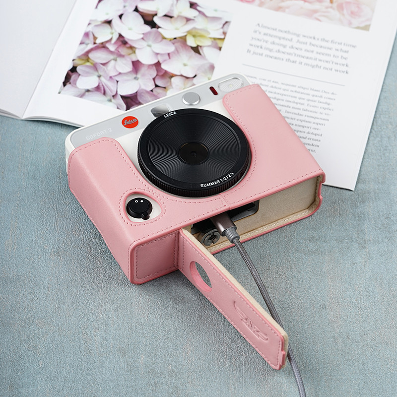 Leica leica Sofort2 กระเป๋ากล้องของแท้หนังป้องกันกรณี sofort 2 เคสหนังโพลารอยด์อุปกรณ์เสริมกระเป๋าเก