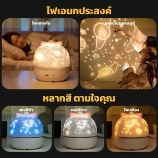 กล่องดนตรีไฟ LED หมุนท้องฟ้าเต็มไปด้วยดวงดาวสุดโรแมนติก ไฟกลางคืนโปรเจคเตอร์ดวงดาวบนท้องฟ้าที่เต็มไปด้วยดวงดาว ของขวัญ