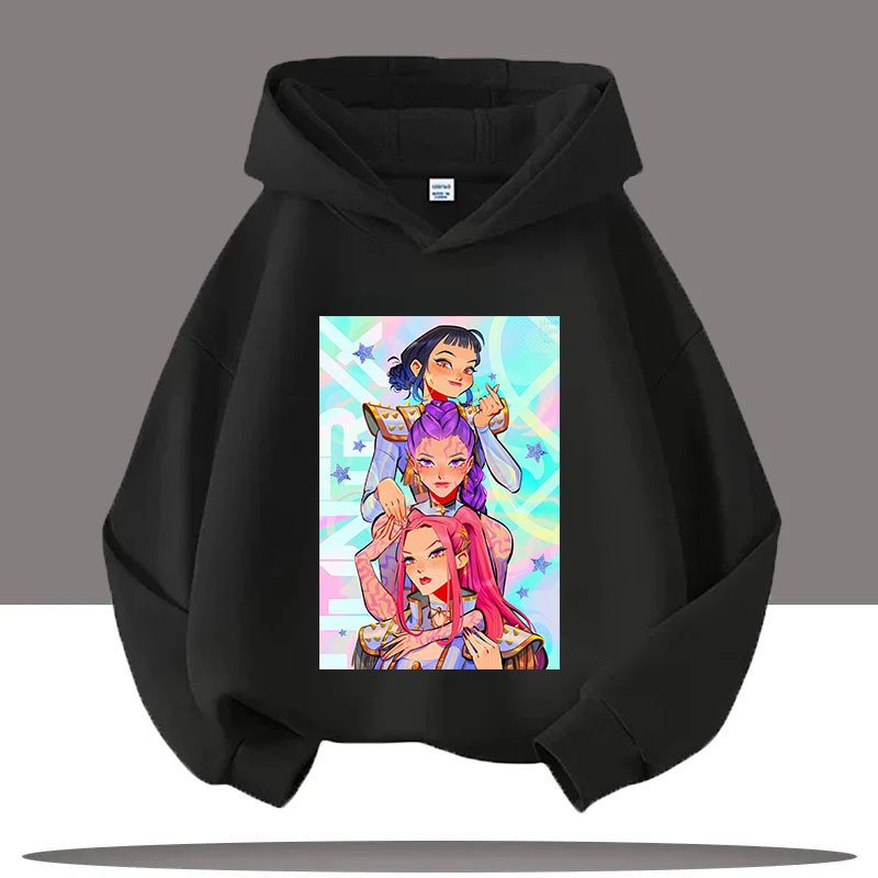 KPOP Demon Hunters 2D เสื้อกันหนาวแบบฮู้ดสำหรับเด็ก