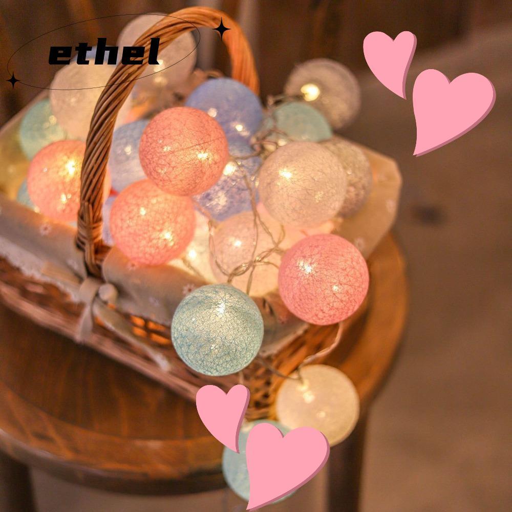 ETHEL Fairy Lights String, 10/20 LEDS Colourful Ball Chain USB Balls String, 1.5 ม./ USB Power Outdo