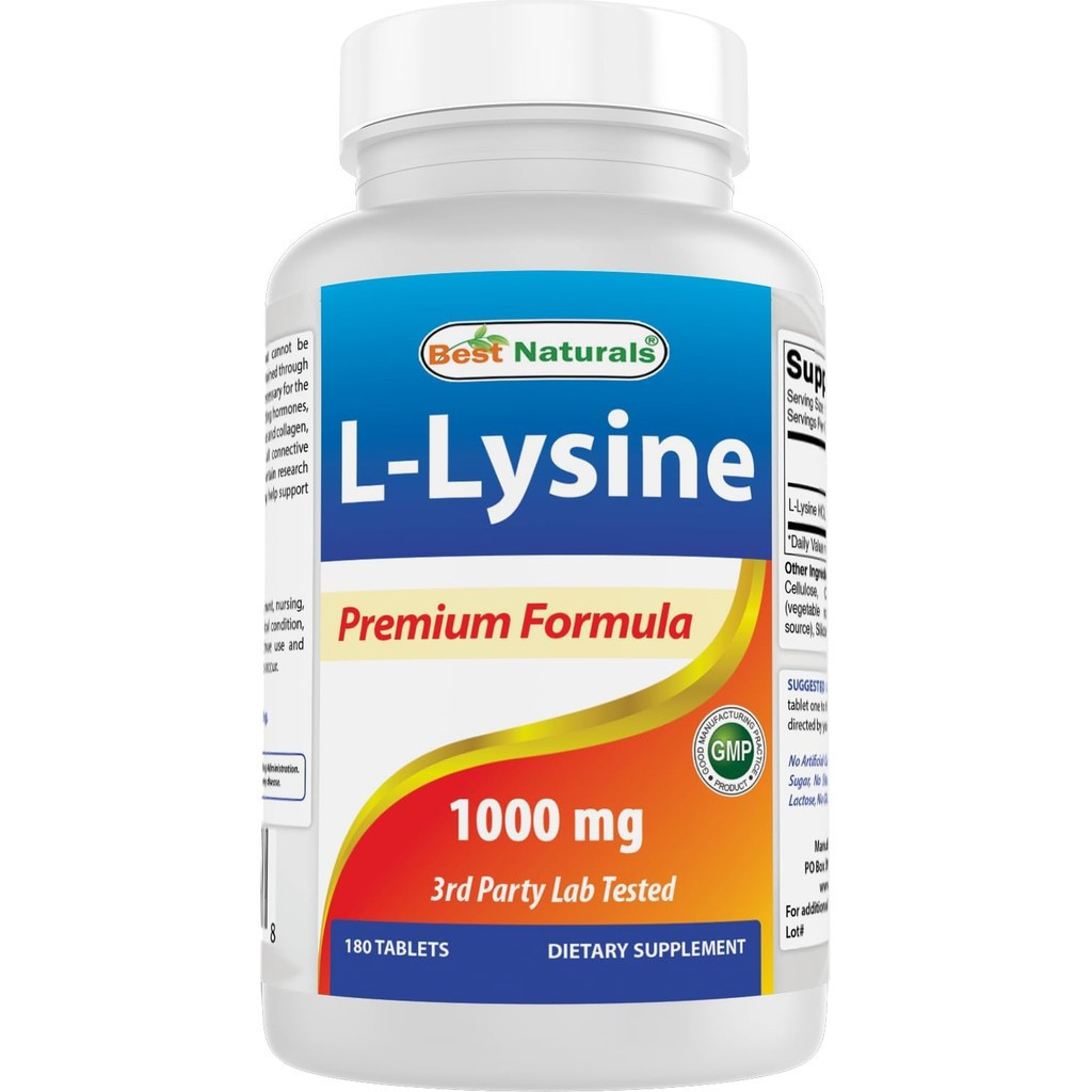 Preferred Natural LL-Lysine 1,000mg 180 เม็ด-ไลซีนอันทรงพลังสองเท่า ส่งเสริมสุขภาพ เสริมภูมิคุ้มกัน 