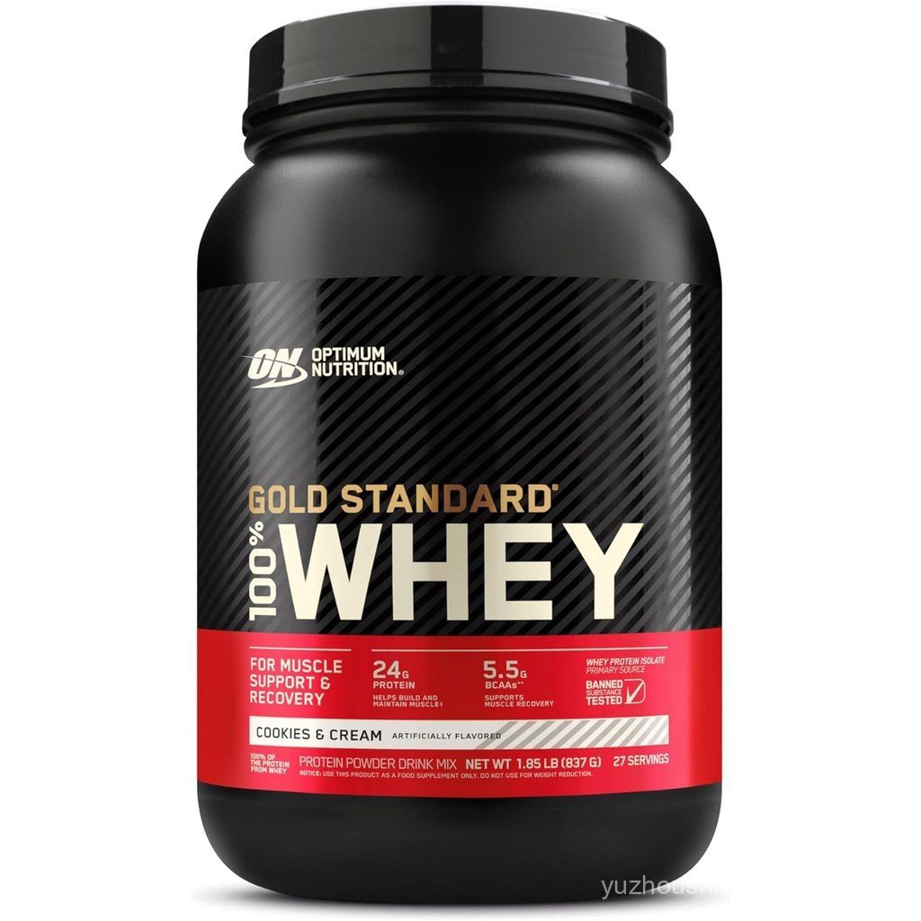 Optimum Nutrition Gold Standard 100% Whey Protein Powder, Cookies & Cream, 2 Pound (Packaging May Va