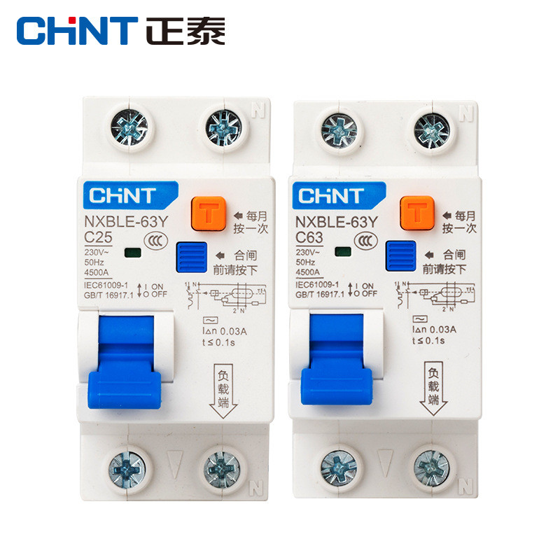 Zhengtai Leakage Protector NXBLE-63Y 1P + N Air Switch พร้อมการรั่วไหล 32A 40A 63A Occupying 2 Bits 