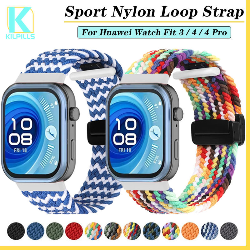 สายแม่เหล็กถัก for Huawei Watch Fit 5 4 3 / 5 Pro / 4 Pro สายไนลอนเปลี่ยนสายรัดข้อมืออุปกรณ์เสริม