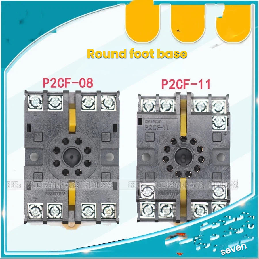 Omron ยี่ห้อใหม่เดิมรีเลย์ฐานซ็อกเก็ตรอบ Pin P2CF-08 P2CF-11 08-E 11-E
