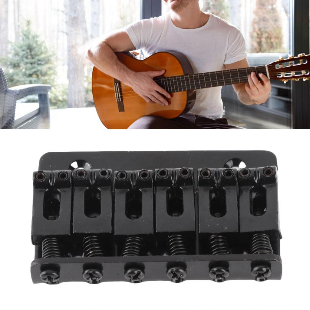Guitar FIXED Saddle Bridge 6 String Hardtail Set Iron สวยงามสำหรับเรียนดนตรี