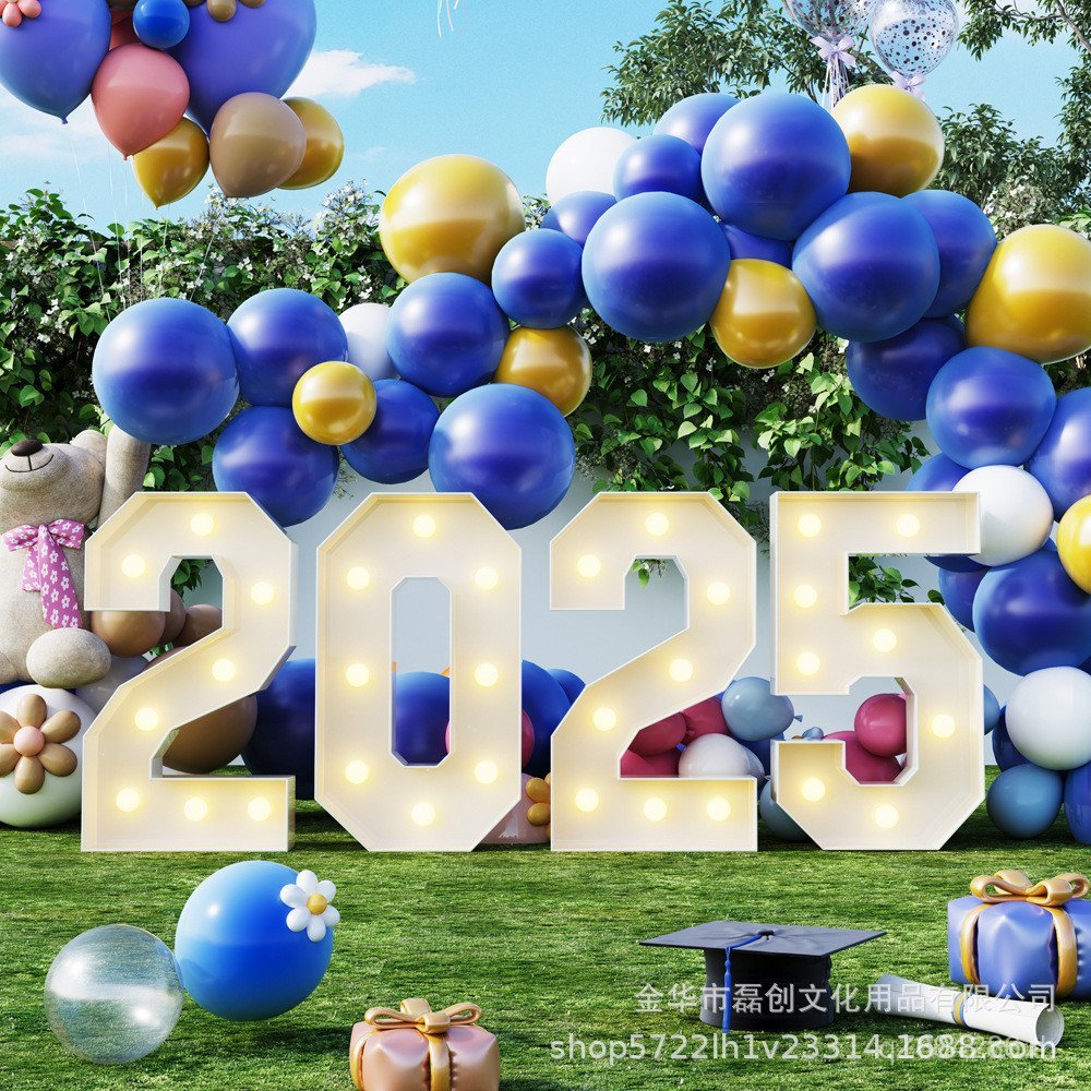 KT Board ตกแต่งฉาก Letter Bachelor หมวก Graduation Season Party GRAD2025 บรรยากาศหมายเลขตกแต่ง Light